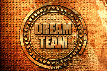 dream team, 3D rendering, metal text