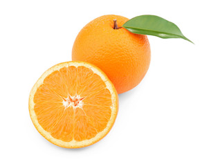 Fresh oranges, isolated on white
