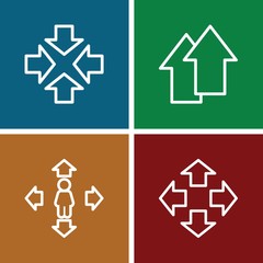 Set of 4 orientation outline icons