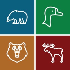 Obraz premium Set of 4 canada outline icons