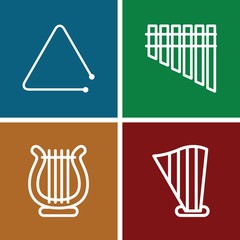 Set of 4 orchestra outline icons