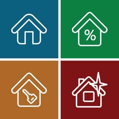 Set of 4 mortgage outline icons