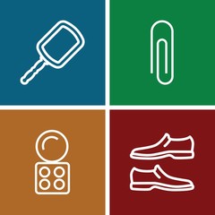 Set of 4 accessory outline icons