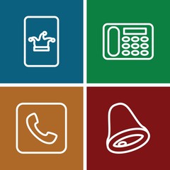 Set of 4 call outline icons
