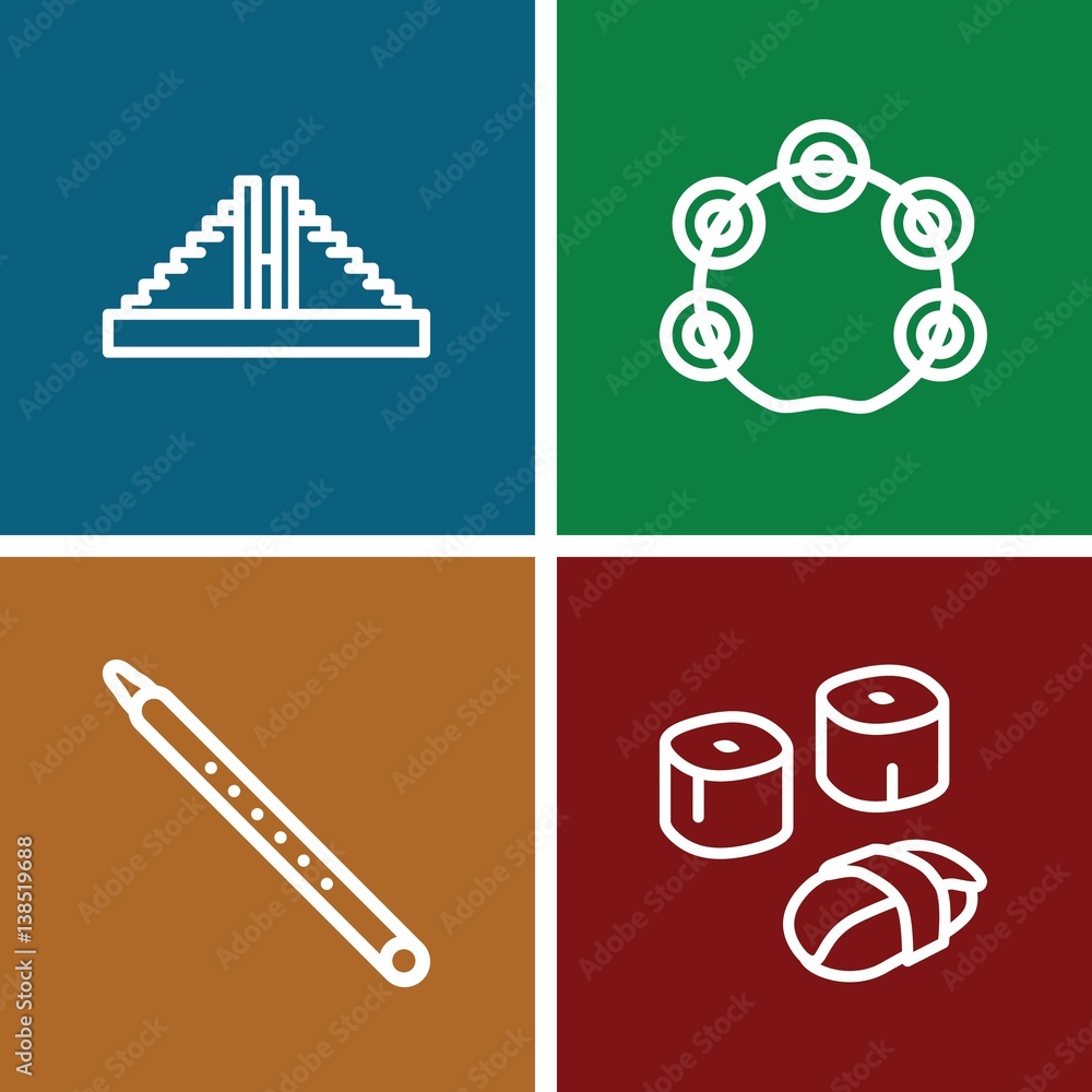 Poster Set of 4 culture outline icons