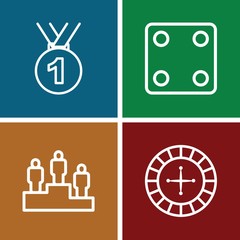 Set of 4 win outline icons