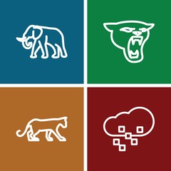 Set of 4 big outline icons