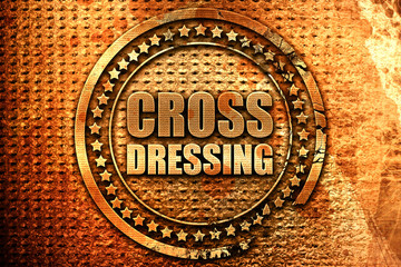 cross dressing, 3D rendering, metal text