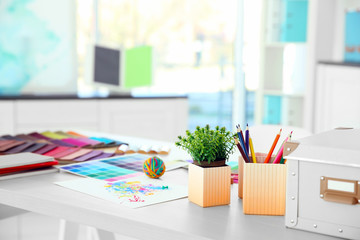 Designer working place, closeup