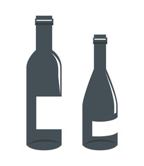wine set bottles isolated icon vector illustration design