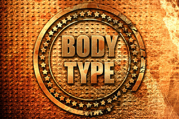 body type, 3D rendering, metal text