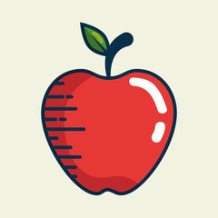 apple fresh fruit handmade drawn vector illustration design
