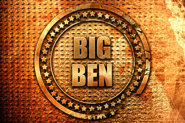 big ben, 3D rendering, metal text