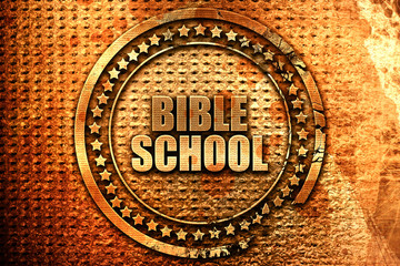 bible school, 3D rendering, metal text