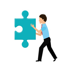 Jigsaw puzzle piece icon vector illustration graphic design