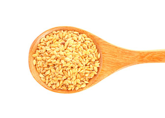 Flax seeds isolated on white background