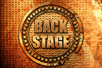 backstage, 3D rendering, metal text