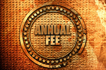 annual fee, 3D rendering, metal text