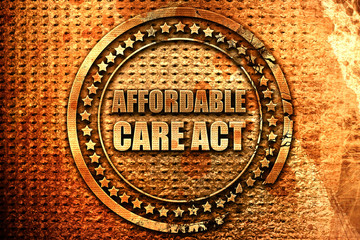 affordable care act, 3D rendering, metal text
