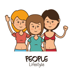 group people healthy lifestyle vector illustration design