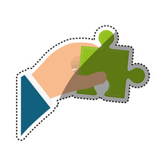 Jigsaw puzzle piece icon vector illustration graphic design