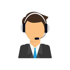 Call center operator icon vector illustration graphic design