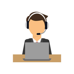 Call center operator icon vector illustration graphic design