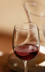 Glass of red wine, closeup