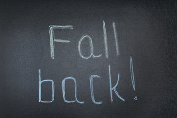 Phrase FALL BACK on blackboard