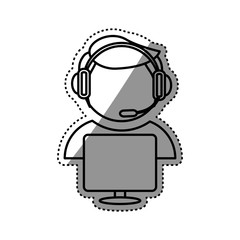 Call center operator icon vector illustration graphic design