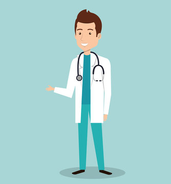 man professional doctor avatar vector illustration design