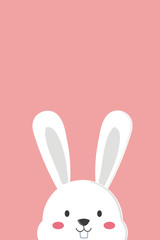 cute white bunny peeking at you