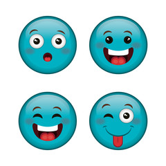 emoticons faces characters icons vector illustration design