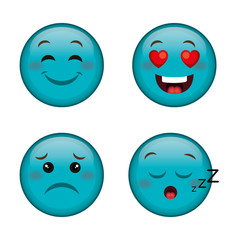 emoticons faces characters icons vector illustration design
