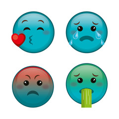 emoticons faces characters icons vector illustration design