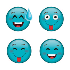 Fototapeta premium emoticons faces characters icons vector illustration design