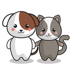 cute animals kawaii style vector illustration design