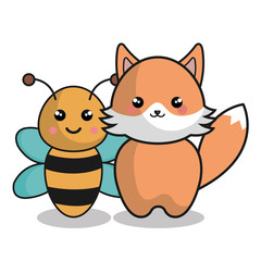 cute animals kawaii style vector illustration design