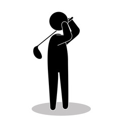 golf sport golfer emblem icon vector illustration design