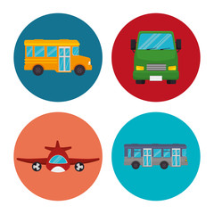 means of transport icons vector illustration design