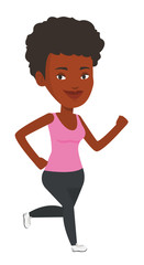 Young woman running vector illustration.