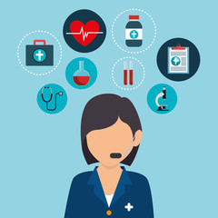 healthcare professional avatar character vector illustration design