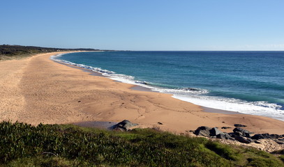 Coila beach at Tuross Head. Tuross Head is a seaside village on the south coast of New South Wales, Australia.