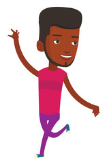 Cheerful african-american man dancer dancing.