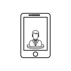 Mobile smartphone technology icon vector illustration graphic design
