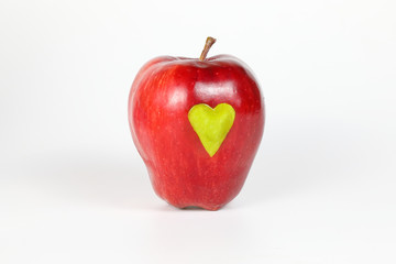 Apple heart red green