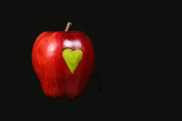 Apple heart red green