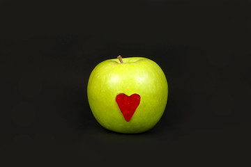 Apple heart red green