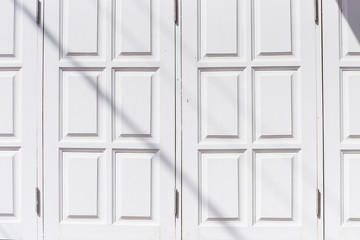 The wooden white window in morning