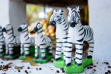 Small zebra statues for pray the god.
